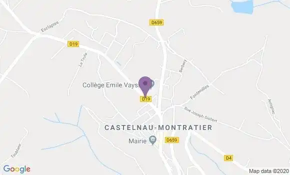 Localisation Banque Postale Agence de Castelnau Montratier