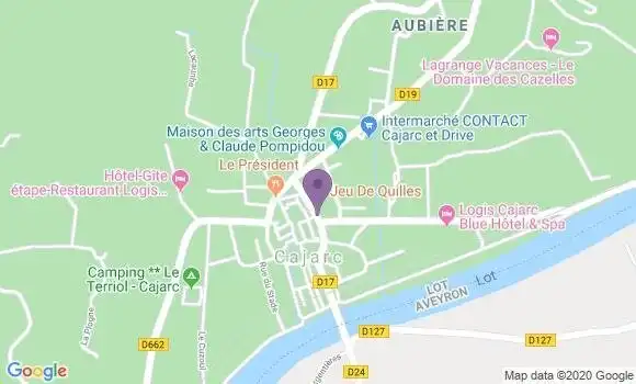 Localisation Banque Postale Agence de Cajarc