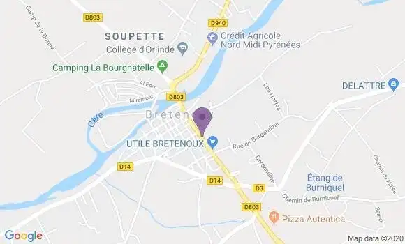 Localisation Banque Postale Agence de Bretenoux