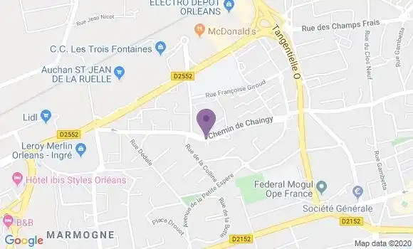 Localisation Banque Postale Agence de Saint Jean de la Ruelle Espère
