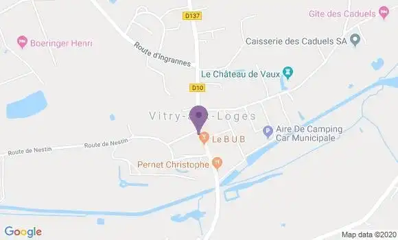 Localisation Banque Postale Agence de Vitry aux Loges