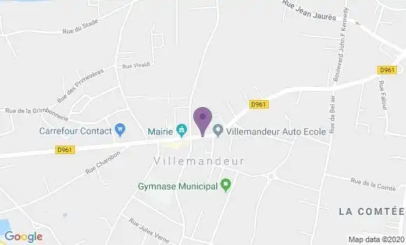 Localisation Banque Postale Agence de Villemandeur