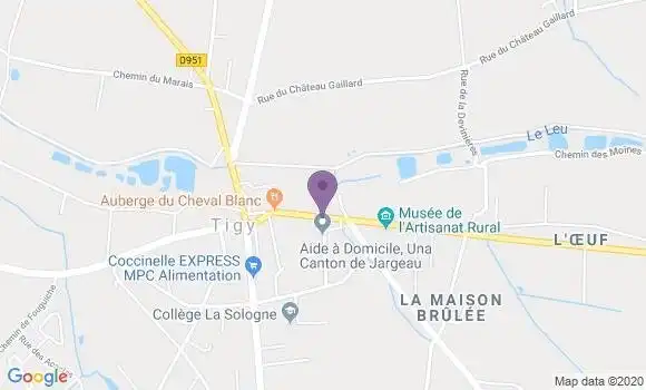 Localisation Banque Postale Agence de Tigy