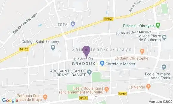 Localisation Banque Postale Agence de Saint Jean de Braye