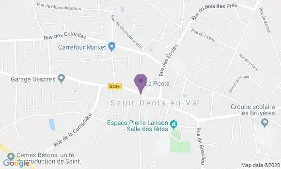 Localisation Banque Postale Agence de Saint Denis en Val