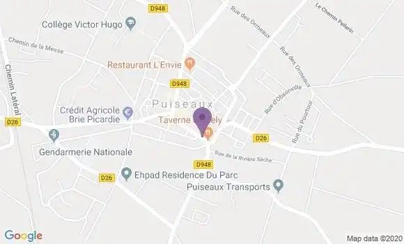 Localisation Banque Postale Agence de Puiseaux