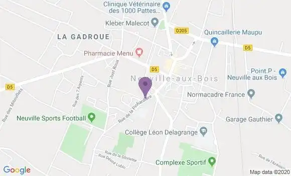 Localisation Banque Postale Agence de Neuville aux Bois
