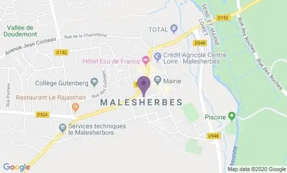 Localisation Banque Postale Agence de Malesherbes