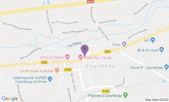 Localisation Banque Postale Agence de Courtenay