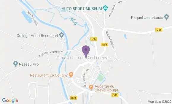 Localisation Banque Postale Agence de Châtillon Coligny