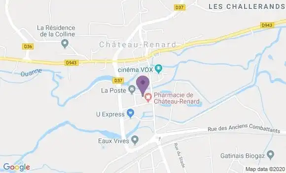 Localisation Banque Postale Agence de Château Renard