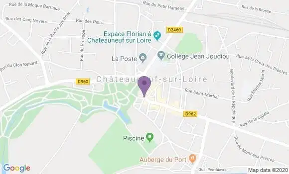 Localisation Banque Postale Agence de Châteauneuf sur Loire