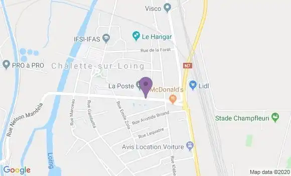 Localisation Banque Postale Agence de Châlette sur Loing