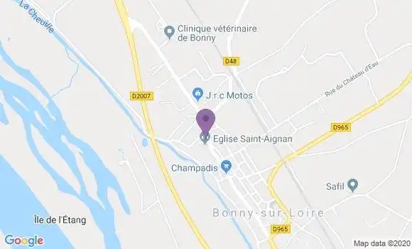 Localisation Banque Postale Agence de Bonny sur Loire