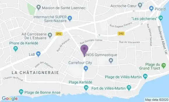 Localisation Banque Postale Agence de Saint Nazaire Kerlédé