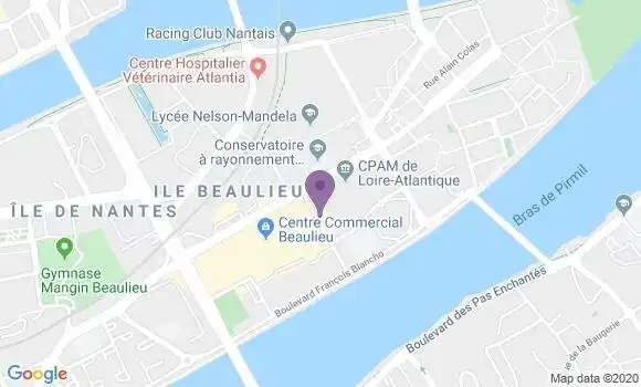 Localisation Banque Postale Agence de Nantes Beaulieu