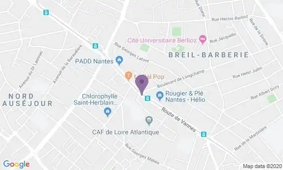 Localisation Banque Postale Agence de Nantes Beauséjour