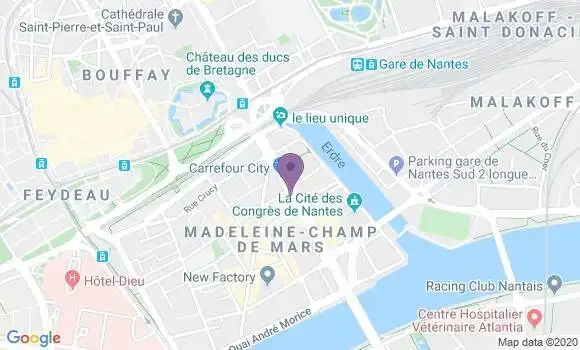 Localisation Banque Postale Agence de Nantes Champ de Mars