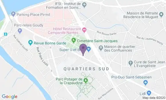 Localisation Banque Postale Agence de Nantes Saint Jacques