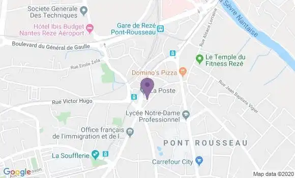 Localisation Banque Postale Agence de Rezé Pont Rousseau