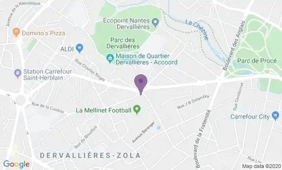 Localisation Banque Postale Agence de Nantes Contrie