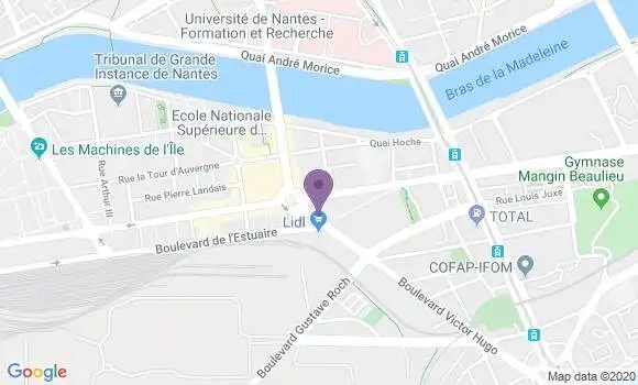 Localisation Banque Postale Agence de Nantes République