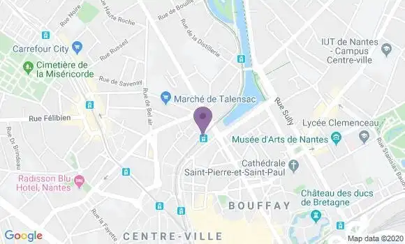 Localisation Banque Postale Agence de Nantes Talensac
