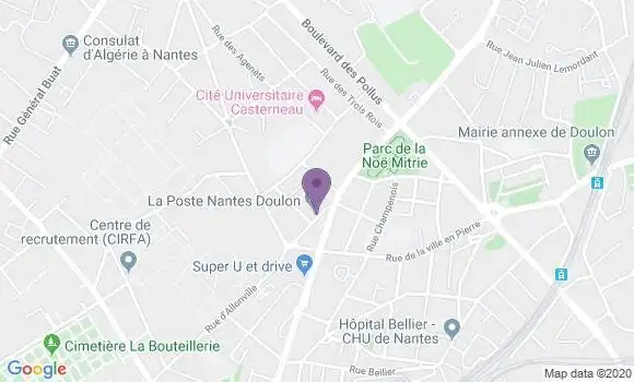 Localisation Banque Postale Agence de Nantes Doulon
