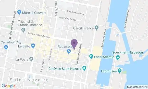 Localisation Banque Postale Agence de Saint Nazaire Villeport