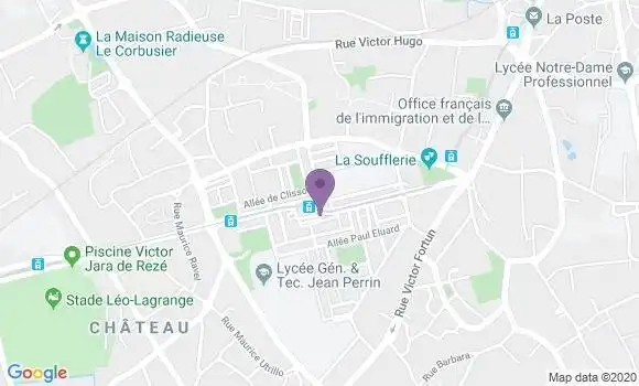 Localisation Banque Postale Agence de Rezé Château