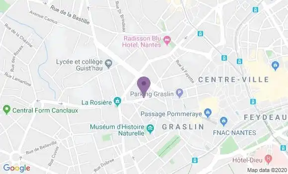 Localisation Banque Postale Agence de Nantes Copernic