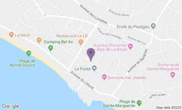 Localisation Banque Postale Agence de Pornichet Sainte Marguerite
