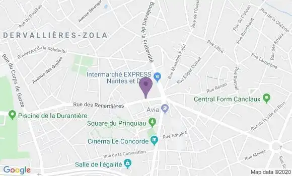 Localisation Banque Postale Agence de Nantes Zola