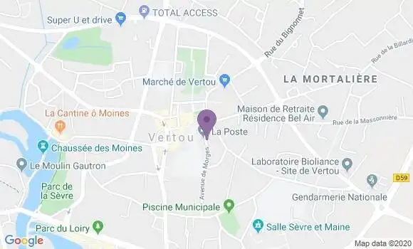 Localisation Banque Postale Agence de Vertou