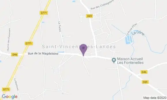 Localisation Banque Postale Agence de Saint Vincent des Landes