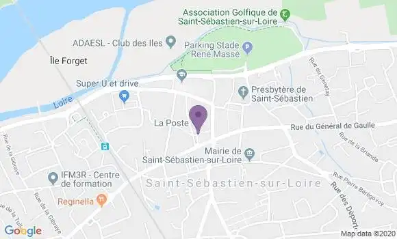 Localisation Banque Postale Agence de Saint Sébastien sur Loire