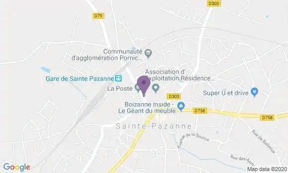 Localisation Banque Postale Agence de Sainte Pazanne