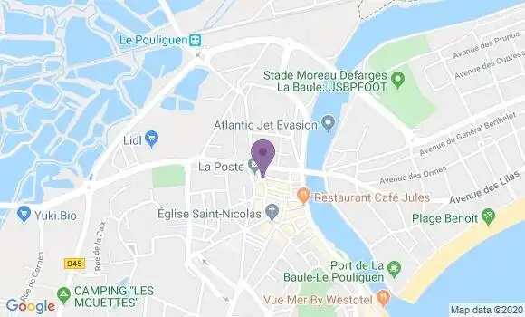 Localisation Banque Postale Agence de Le Pouliguen