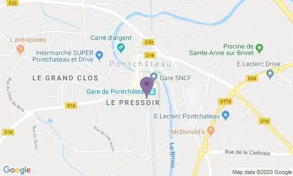 Localisation Banque Postale Agence de Pontchâteau
