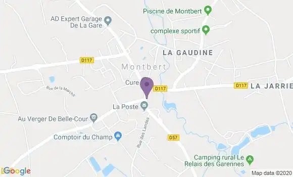 Localisation Banque Postale Agence de Montbert