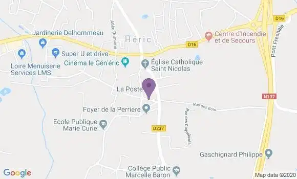 Localisation Banque Postale Agence de Héric
