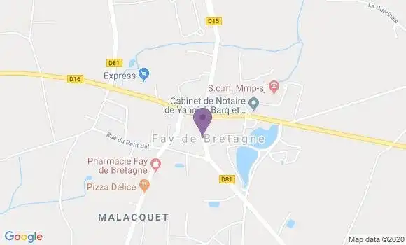 Localisation Banque Postale Agence de Fay de Bretagne