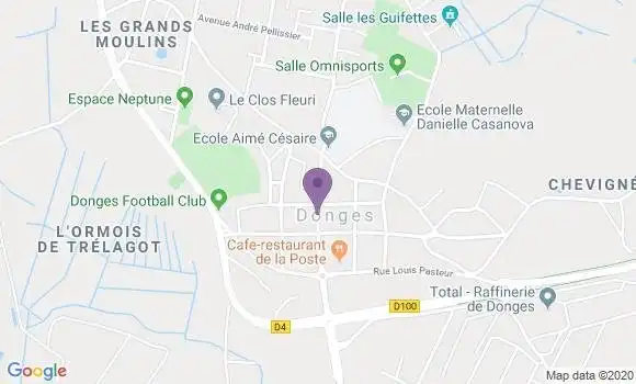Localisation Banque Postale Agence de Donges