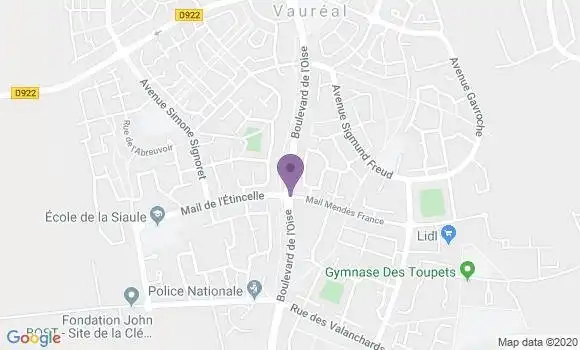 Localisation LCL Agence de Vauréal