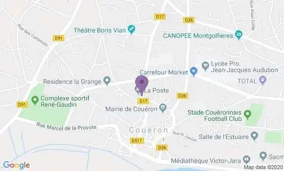Localisation Banque Postale Agence de Couëron
