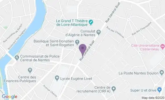 Localisation Banque Postale Agence de Nantes Saint Donatien
