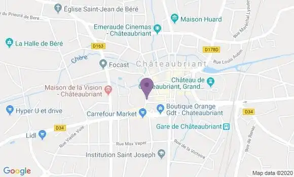 Localisation Banque Postale Agence de Châteaubriant
