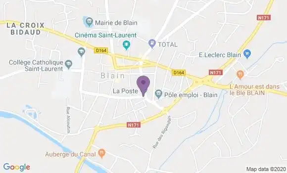 Localisation Banque Postale Agence de Blain