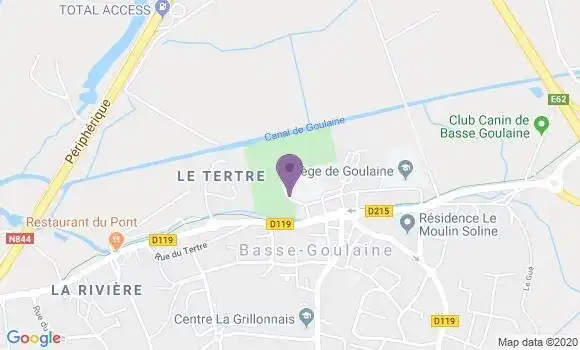 Localisation Banque Postale Agence de Basse Goulaine