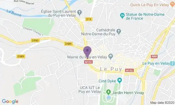 Localisation Banque Postale Agence de Le Puy en Velay Lafayette